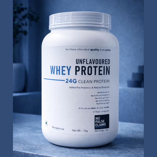 Unflavoured Whey Protein with Pre-Probiotics & Digestive Enzymes – 24g Clean Protein