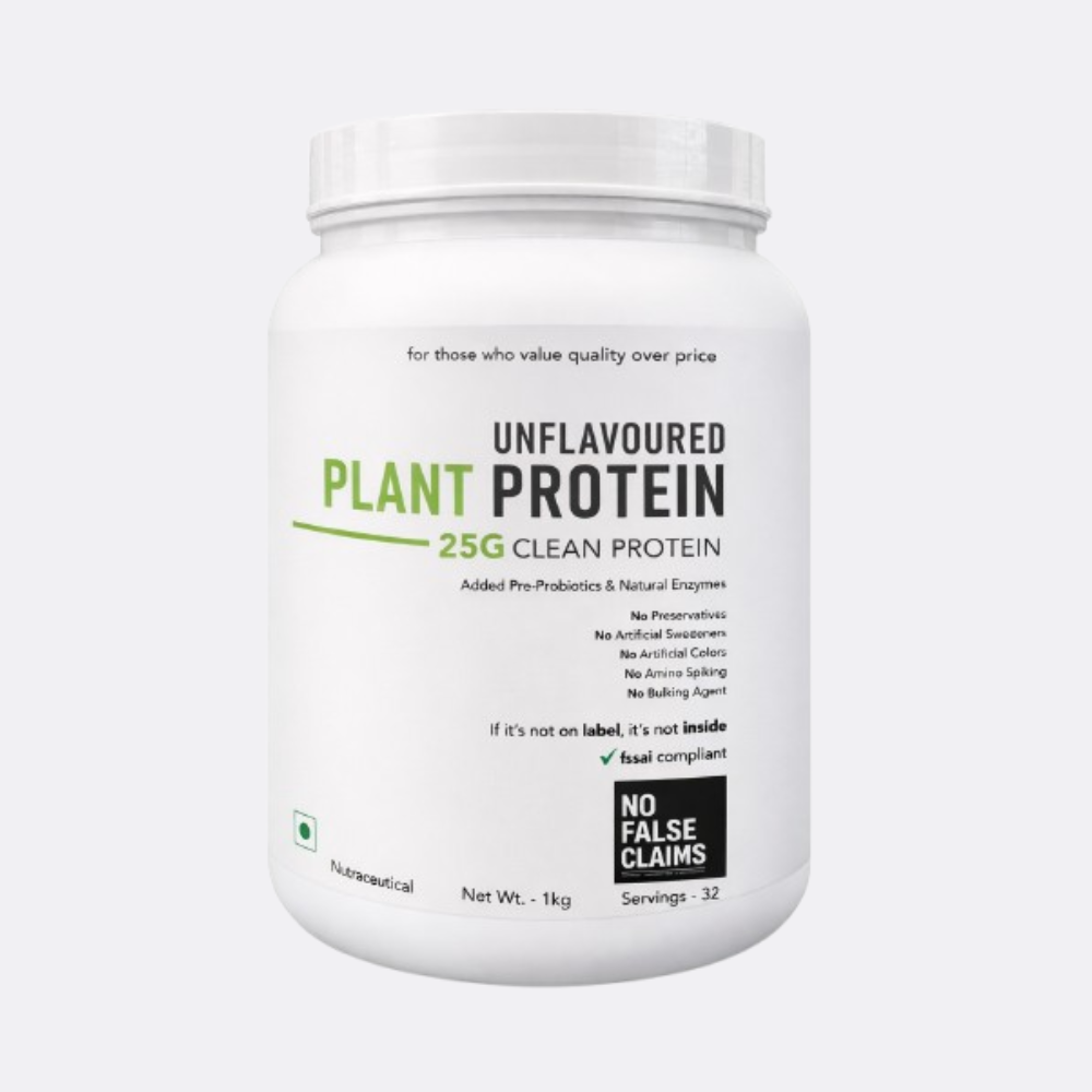 Unflavoured Plant Protein Powder 1kg – 25g Clean Vegan Protein with Prebiotics & Natural Enzymes