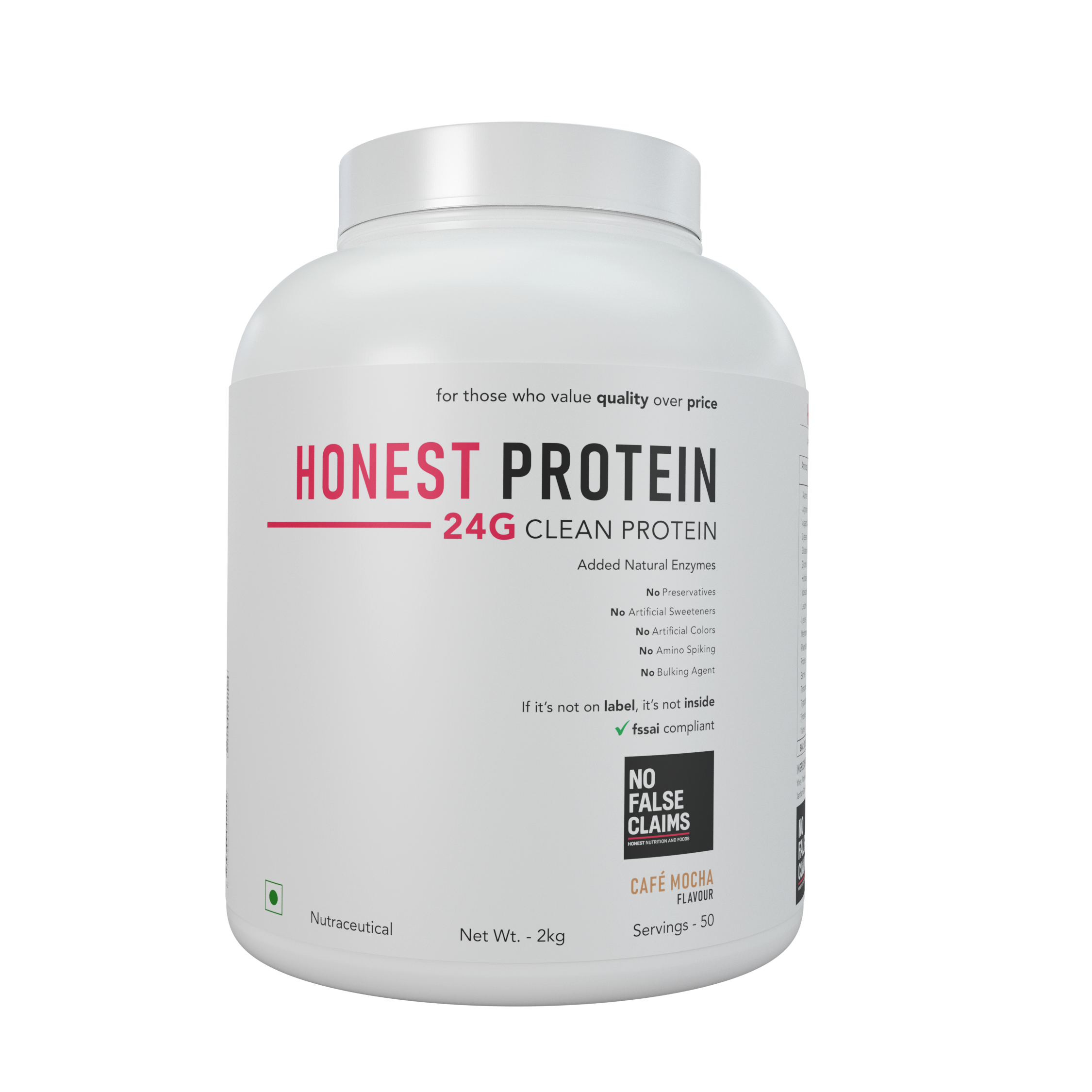 Honest Protein | 24g Clean Whey & Fermented Yeast Protein | Real Cocoa + Freeze-Dried Berries | Naturally Sweetened with Monk Fruit | 0g Added Sugar | 2kg / 50 Servings | Third-Party Lab Tested