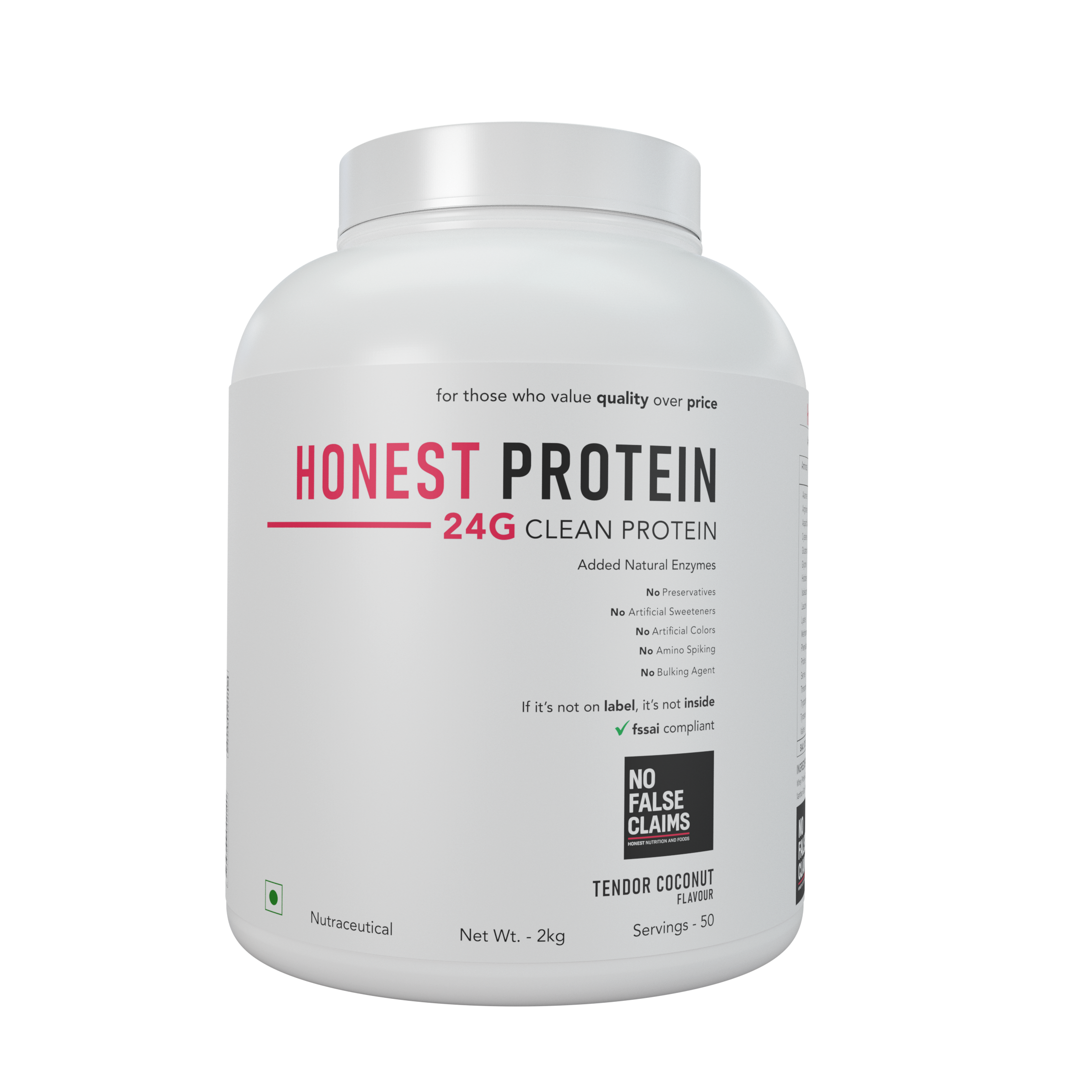 Honest Protein | 24g Clean Whey & Fermented Yeast Protein | Real Cocoa + Freeze-Dried Berries | Naturally Sweetened with Monk Fruit | 0g Added Sugar | 2kg / 50 Servings | Third-Party Lab Tested